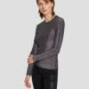 7 For All Mankind Long Sleeve Shimmer Top In Gunmetal -Mod Cloth Store 7N260F40 GNM 1