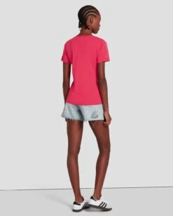 7 For All Mankind Easy V-Neck In Geranium -Mod Cloth Store 7N335I09 GER 0875 B