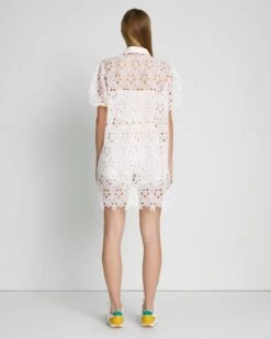 7 For All Mankind Star Lace Button Up Tunic In Antique White -Mod Cloth Store 7N563F11 ANW 4