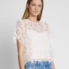 7 For All Mankind Star Lace Cropped Tee In Antique White -Mod Cloth Store 7N566F11 ANW 1