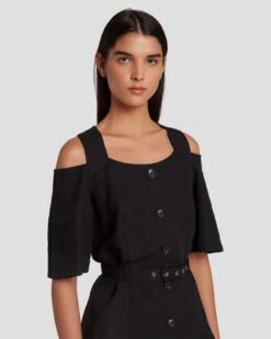 7 For All Mankind Tailored Off The Shoulder Top In Black 10 7 For All Mankind Tailored Off The Shoulder Top In Black -Mod Cloth Store 7N570F31 BLK 3
