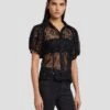 7 For All Mankind Lace Puff Sheer Blouse In Black 1 7 For All Mankind Lace Puff Sheer Blouse In Black -Mod Cloth Store 7N573D67 BLK 1