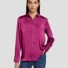 7 For All Mankind Satin Button Up Shirt In Raspberry -Mod Cloth Store 7N574F42 RBR 1