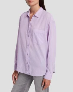 7 For All Mankind Classic Button Up Shirt In Lavender -Mod Cloth Store 7N582C51 LAV 3