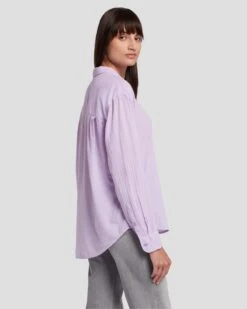 7 For All Mankind Classic Button Up Shirt In Lavender -Mod Cloth Store 7N582C51 LAV 4