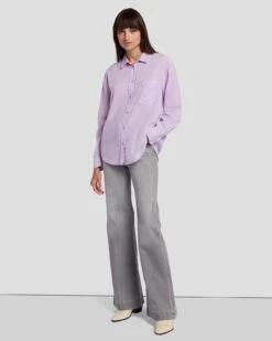 7 For All Mankind Classic Button Up Shirt In Lavender -Mod Cloth Store 7N582C51 LAV 5