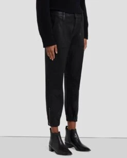 7 For All Mankind Darted Boyfriend Jogger In Coated Black -Mod Cloth Store 7N732752 CBA 2