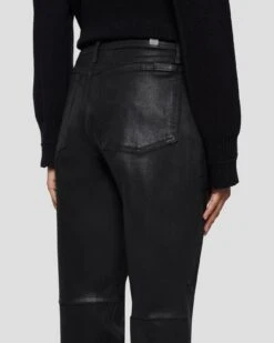 7 For All Mankind Darted Boyfriend Jogger In Coated Black -Mod Cloth Store 7N732752 CBA 5