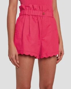 7 For All Mankind Paperbag Linen Short In Geranium -Mod Cloth Store 7N817F31 GER 1148 D1