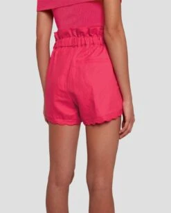 7 For All Mankind Paperbag Linen Short In Geranium -Mod Cloth Store 7N817F31 GER 1153 D2