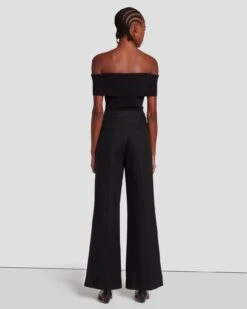 7 For All Mankind Modern Dojo Linen Trouser In Black -Mod Cloth Store 7N818F31 BLK 4