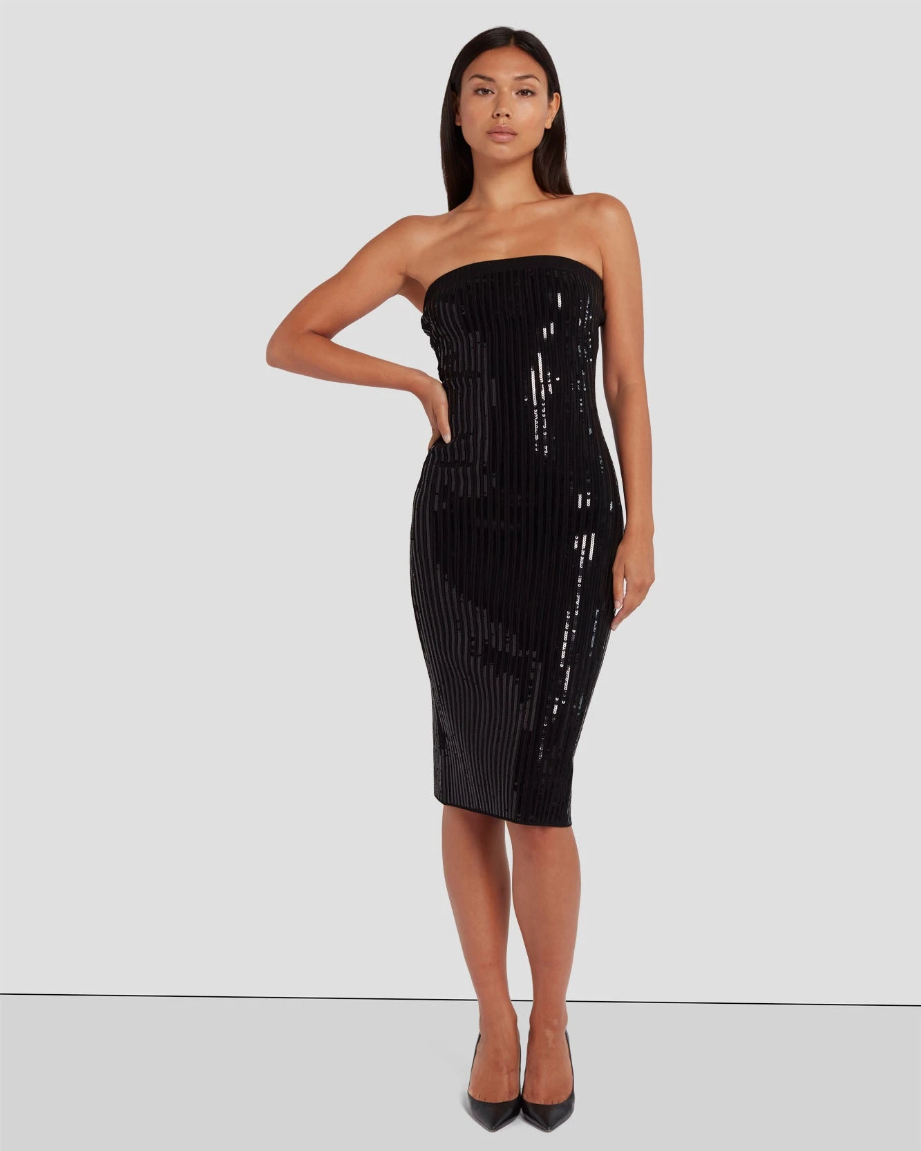 7 For All Mankind Sequin Bodycon Dress In Black 7 7 For All Mankind Sequin Bodycon Dress In Black - Image 5