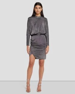 7 For All Mankind Party Dress In Gunmetal