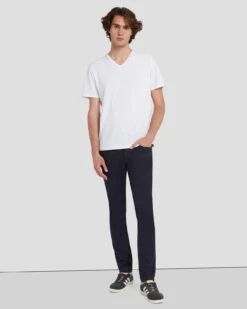 7 For All Mankind Slimmy Tapered In Coated Navy