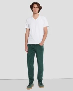 7 For All Mankind Corduroy Slimmy Tapered In Hunter Green