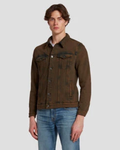 7 For All Mankind Perfect Trucker Jacket In Figure Out -Mod Cloth Store 7T924C10 FGO 6