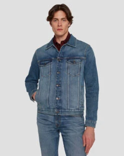 7 For All Mankind Perfect Trucker Jacket In Ramble -Mod Cloth Store 7T924C10 RBE 2