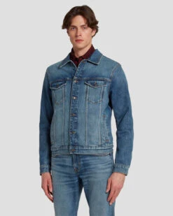 7 For All Mankind Perfect Trucker Jacket In Ramble -Mod Cloth Store 7T924C10 RBE 6