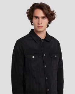 7 For All Mankind Perfect Trucker Jacket In Blindside 10 7 For All Mankind Perfect Trucker Jacket In Blindside -Mod Cloth Store 7T924C31 BDS 3
