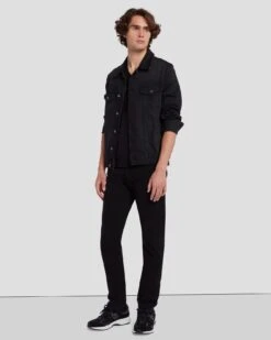 7 For All Mankind Perfect Trucker Jacket In Blindside 13 7 For All Mankind Perfect Trucker Jacket In Blindside -Mod Cloth Store 7T924C31 BDS 6