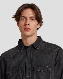 7 For All Mankind Western Denim Shirt In Shake Out 10 7 For All Mankind Western Denim Shirt In Shake Out -Mod Cloth Store 7T925C61 SHO 3