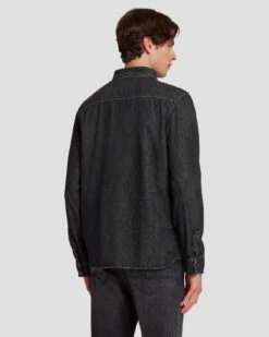 7 For All Mankind Western Denim Shirt In Shake Out 11 7 For All Mankind Western Denim Shirt In Shake Out -Mod Cloth Store 7T925C61 SHO 4