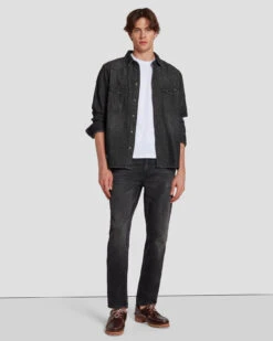 7 For All Mankind Western Denim Shirt In Shake Out 12 7 For All Mankind Western Denim Shirt In Shake Out -Mod Cloth Store 7T925C61 SHO 5