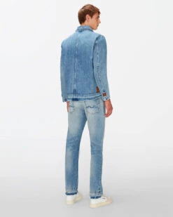 7 For All Mankind Workwear Overshirt In Vintage Blue -Mod Cloth Store 7T927066 XVB 4