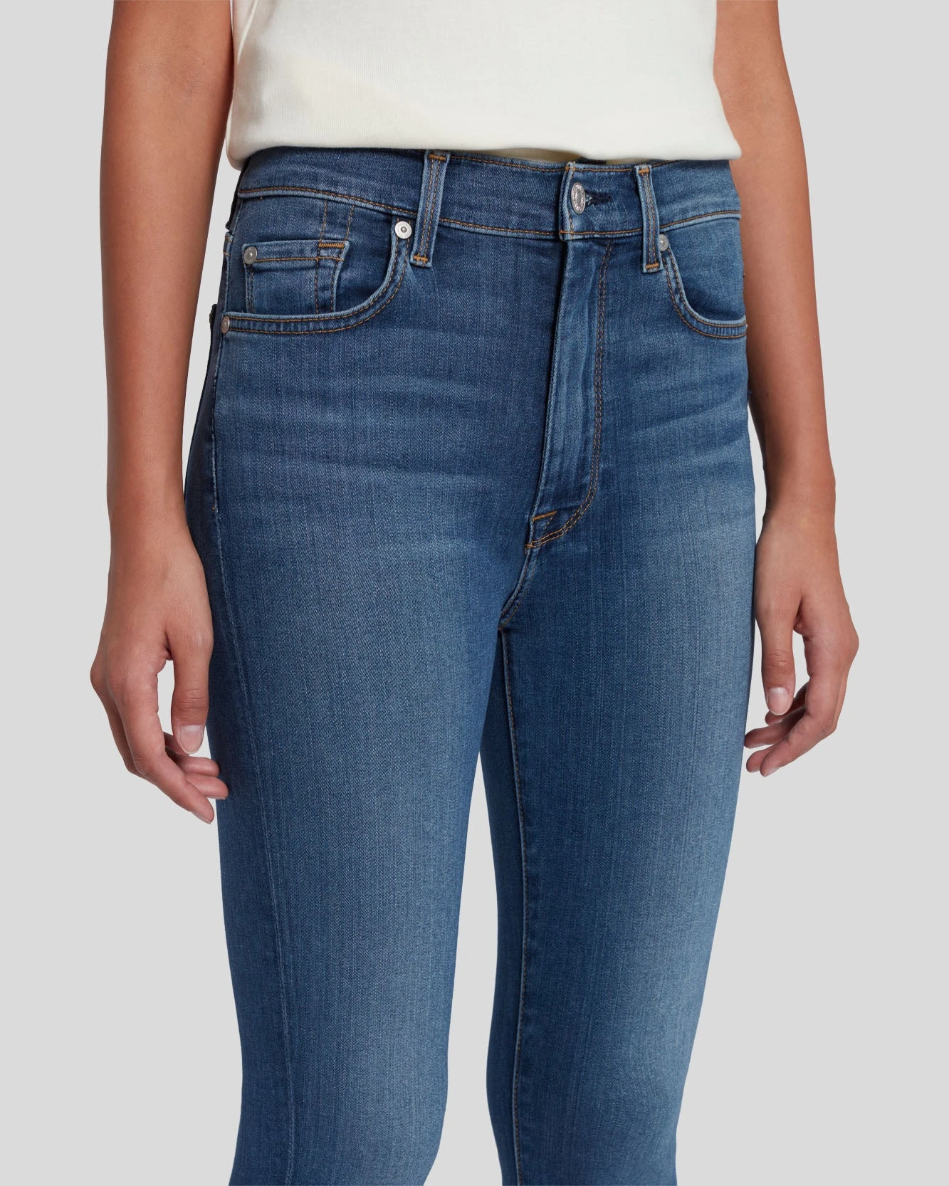 7 For All Mankind Slim Illusion High Waist Ankle Skinny In Love Story 5 7 For All Mankind Slim Illusion High Waist Ankle Skinny In Love Story - Image 3