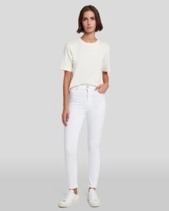 New Arrival 11 7 For All Mankind Slim Illusion High Waist Ankle Skinny In Luxe White