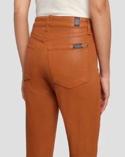 7 For All Mankind High Waist Ankle Skinny In Coated Ginger -Mod Cloth Store 7U001752 CCC 5