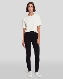 New Arrival 1 7 For All Mankind Slim Illusion Luxe High Waist Skinny In Black