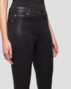 7 For All Mankind B(air) High Waist Ankle Skinny In Coated Black -Mod Cloth Store 7U040C43 BBT 3