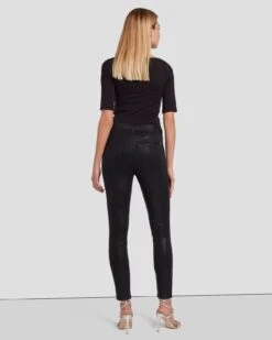 7 For All Mankind B(air) High Waist Ankle Skinny In Coated Black -Mod Cloth Store 7U040C43 BBT 4