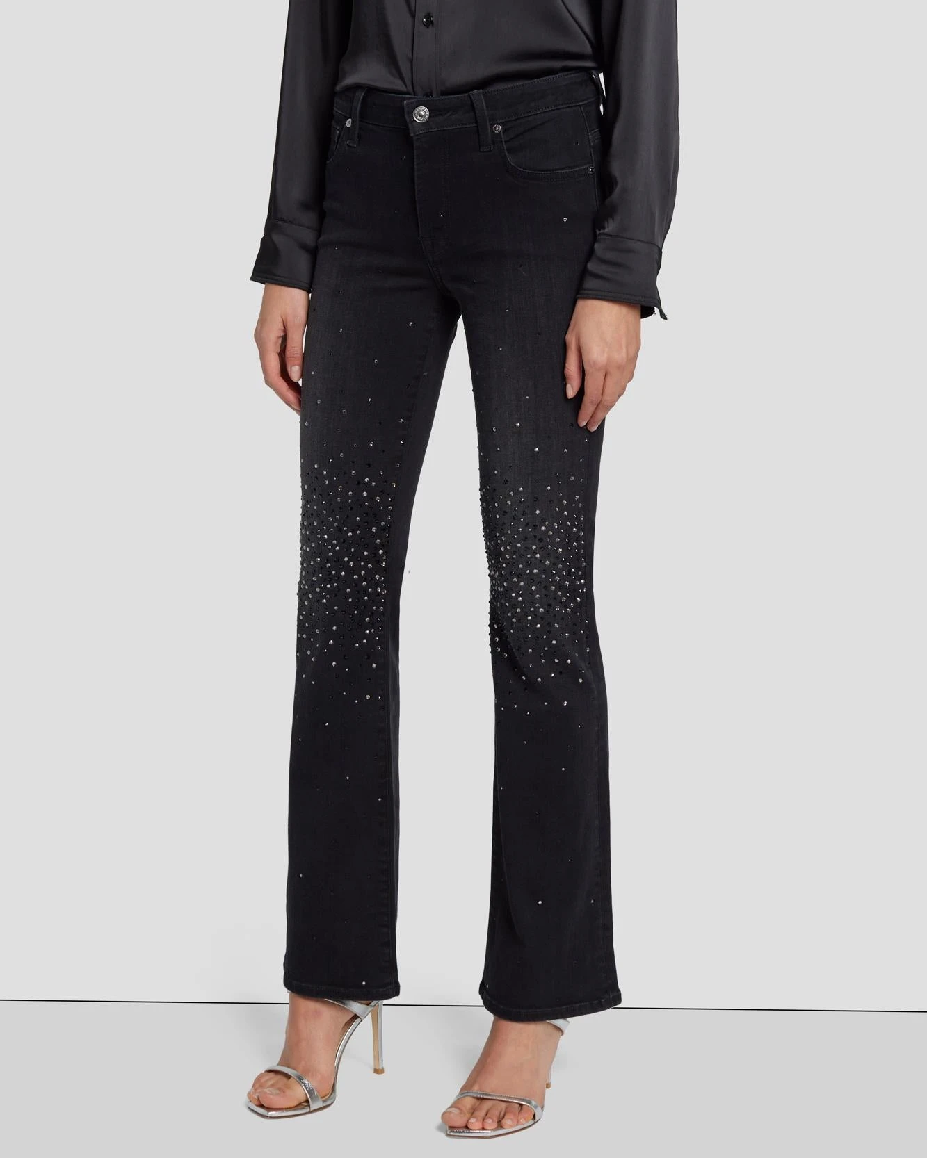 7 For All Mankind Tailorless Crystal Bootcut In Black Iris 3 7 For All Mankind Tailorless Crystal Bootcut In Black Iris