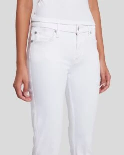 7 For All Mankind Slim Illusion Kimmie Straight In Luxe White -Mod Cloth Store 7U301399 SMW 3