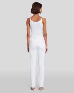 7 For All Mankind Slim Illusion Kimmie Straight In Luxe White -Mod Cloth Store 7U301399 SMW 4