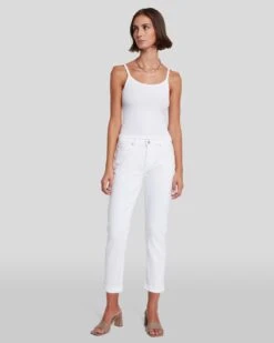 7 For All Mankind Broken Twill Josefina In White -Mod Cloth Store 7U303445 BTW 6