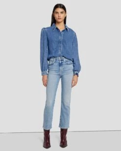 7 For All Mankind Luxe Vintage High Waist Slim Kick In Must
