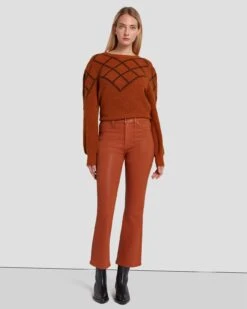 7 For All Mankind High Waist Slim Kick In Coated Ginger 13 7 For All Mankind High Waist Slim Kick In Coated Ginger -Mod Cloth Store 7U352752 CCC 1