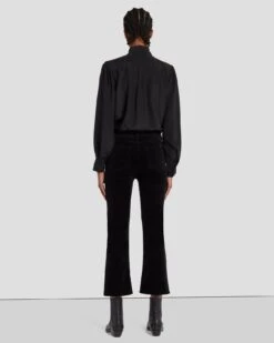 7 For All Mankind Velvet High Waist Slim Kick In Black -Mod Cloth Store 7U352V65 BLK 4