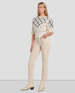 7 For All Mankind Velvet High Waist Slim Kick In Tapioca -Mod Cloth Store 7U352V65 TAP 6