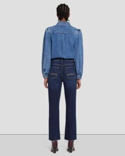 7 For All Mankind Broken Twill High Waist Slim Kick In Calix -Mod Cloth Store 7U500067 CL6 4