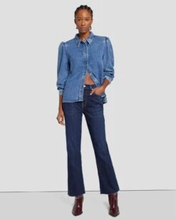 7 For All Mankind Broken Twill High Waist Slim Kick In Calix -Mod Cloth Store 7U500067 CL6 6