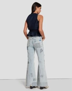 7 For All Mankind Tailorless Low Rise Flare In Iris Patchwork 11 7 For All Mankind Tailorless Low Rise Flare In Iris Patchwork -Mod Cloth Store 7U522555 IPH 4