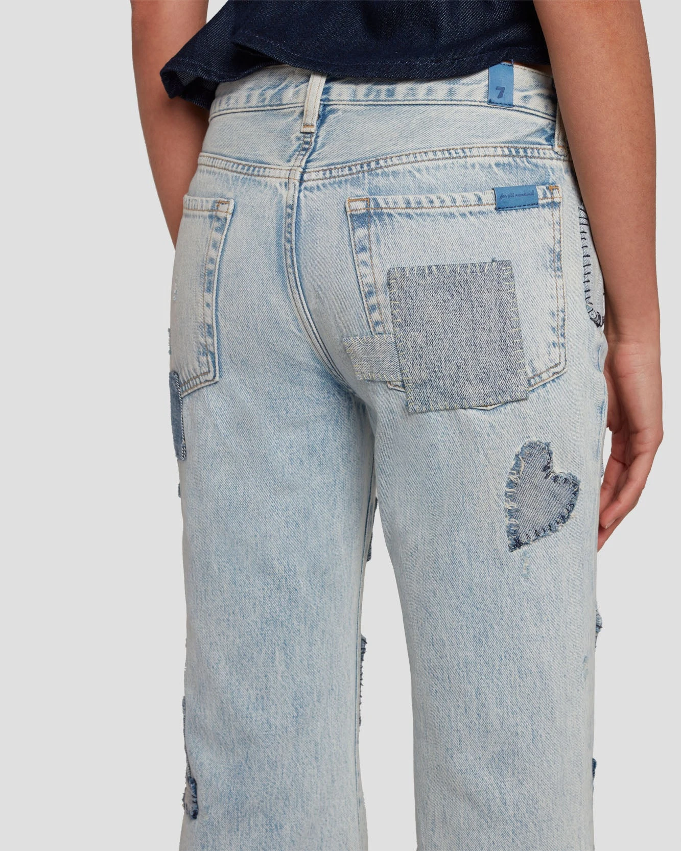 7 For All Mankind Tailorless Low Rise Flare In Iris Patchwork 7 7 For All Mankind Tailorless Low Rise Flare In Iris Patchwork - Image 5