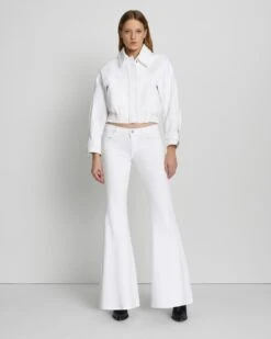 7 For All Mankind Low Rise Flare In Brilliant White