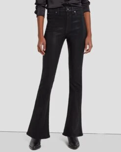 7 For All Mankind Tailorless Ultra High Rise Skinny Boot In Coated Black -Mod Cloth Store 7U633752 CBA 2