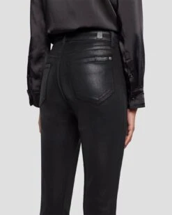 7 For All Mankind Tailorless Ultra High Rise Skinny Boot In Coated Black -Mod Cloth Store 7U633752 CBA 5