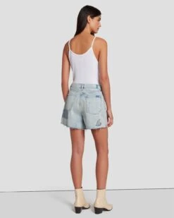 7 For All Mankind Easy Ruby Short In Iris Patchwork -Mod Cloth Store 7U748555 IP2 4